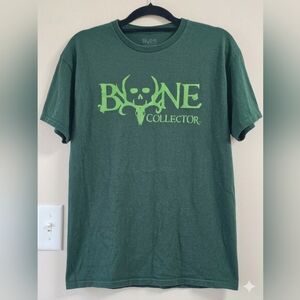 Bone Collector Graphic Tee - Dark Green with Lime Logo 100% Cotton Men's Large